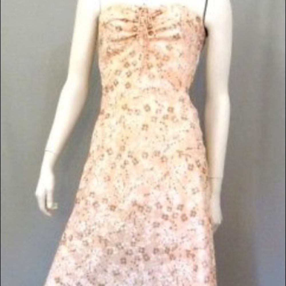 J. Crew Peach Floral Strapless Sundress